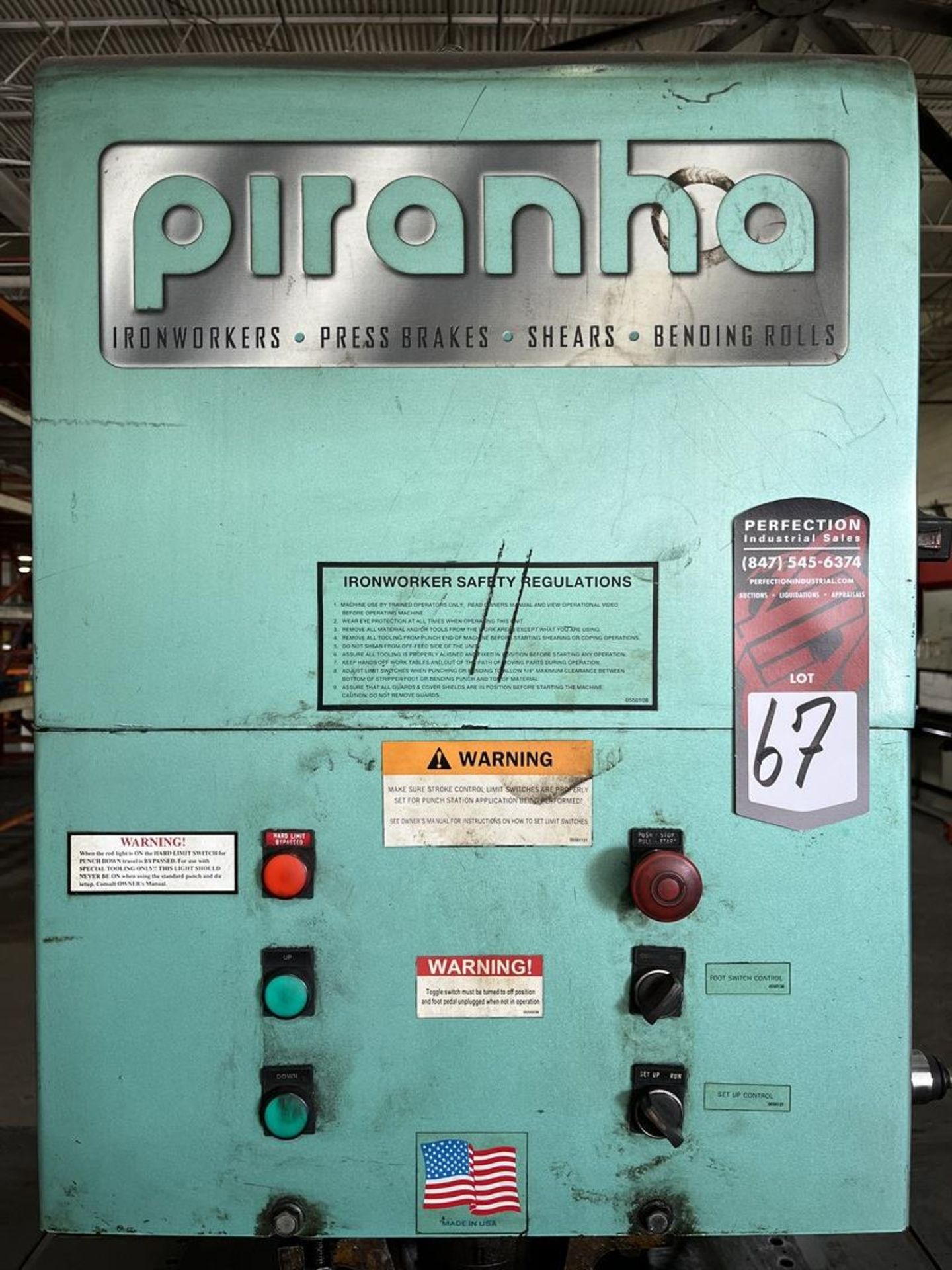 PIRANHA PII110 110 Ton Hydraulic Ironworker, s/n PII110-194, Dual Operation, 20.5” Throat, 7” Stroke - Image 7