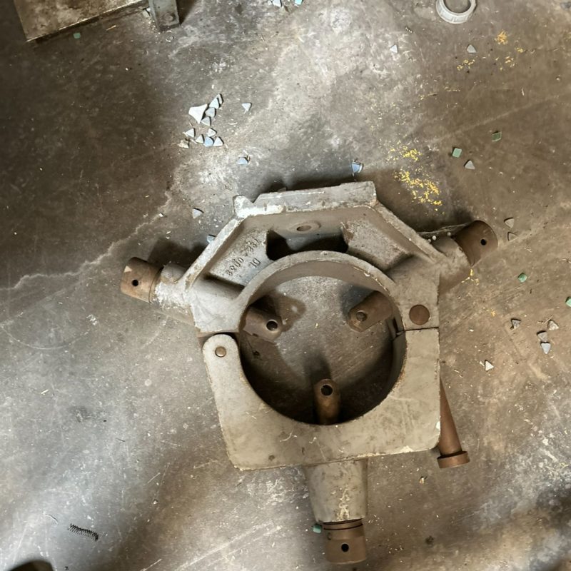 Large cast-iron lathe steady rest